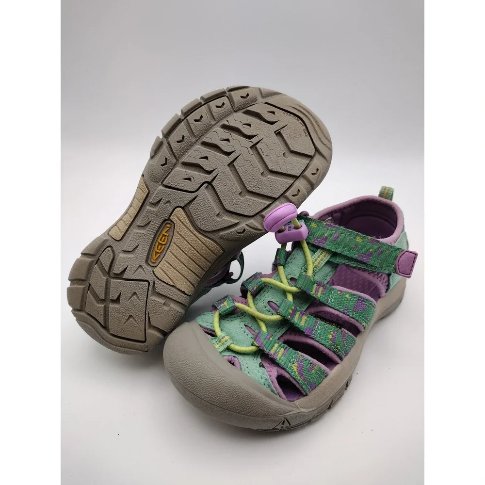 Keen Newport H2 Kids Green Purple Water Sandals Hiking Shoes Size 12 1025063
